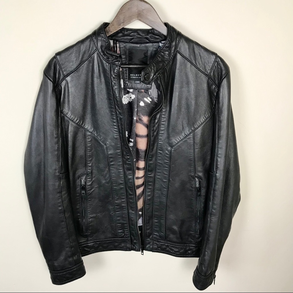 Selected Fitted Brown Leather Jacket - image 1